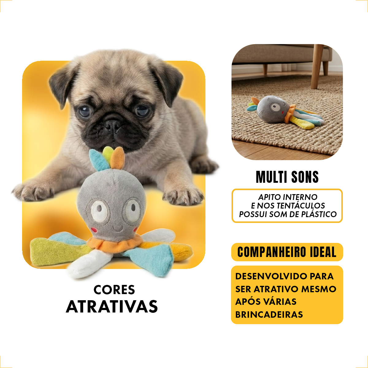 Brinquedo de Pelúcia para Filhotes - POLVO — foto 8