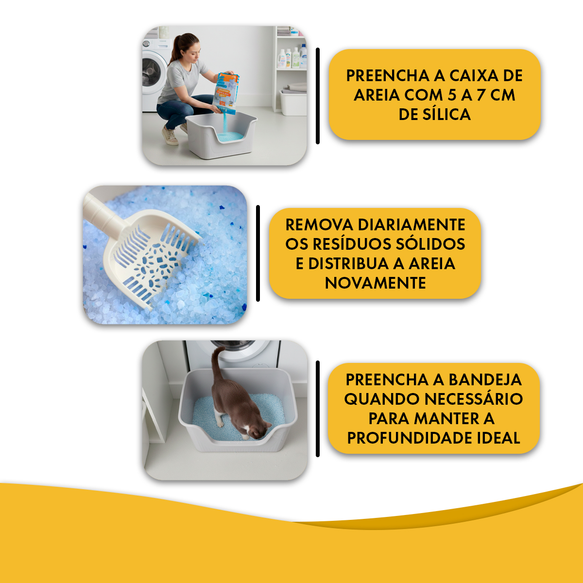 Areia Sanitária de Gato Micro Cristais Sílica FINA 1,6kg P3T — foto 4