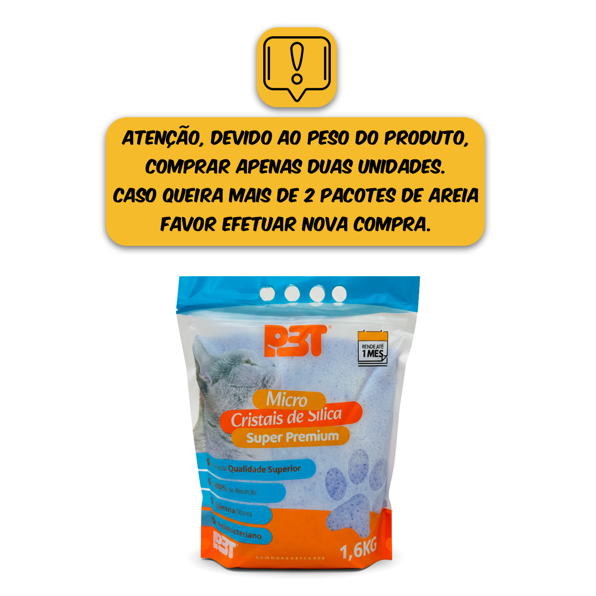 Areia Sanitária de Gato Micro Cristais Sílica FINA 1,6kg P3T — foto 7