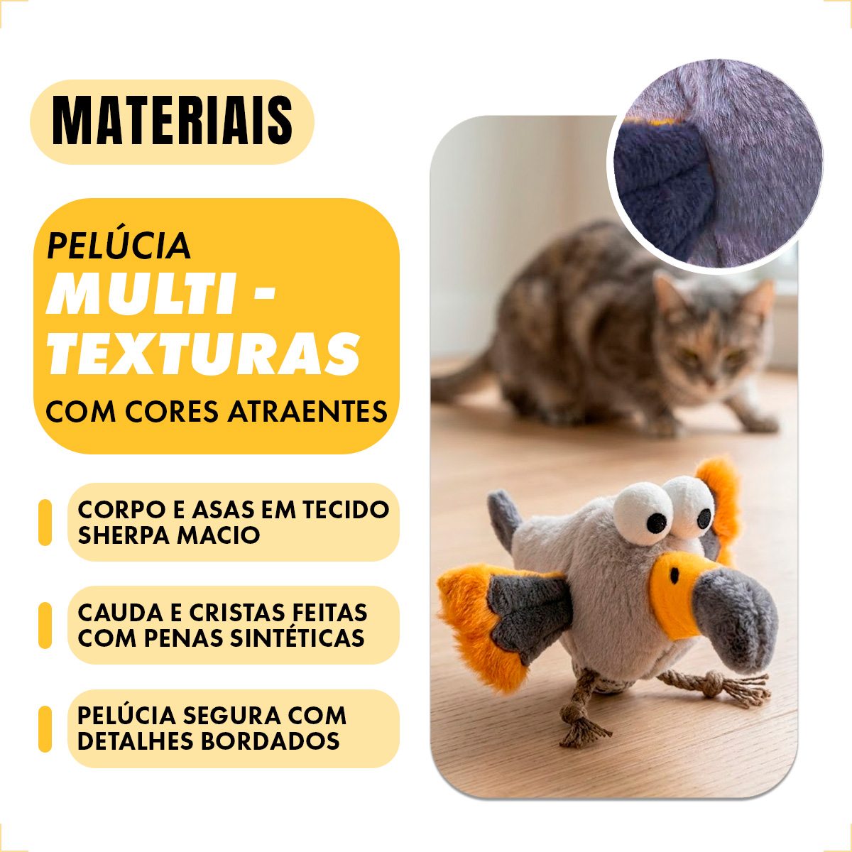 Brinquedo Interativo Som Bolinhas Catnip Aves/Passáros Gatos FOFOS - Águia — foto 7