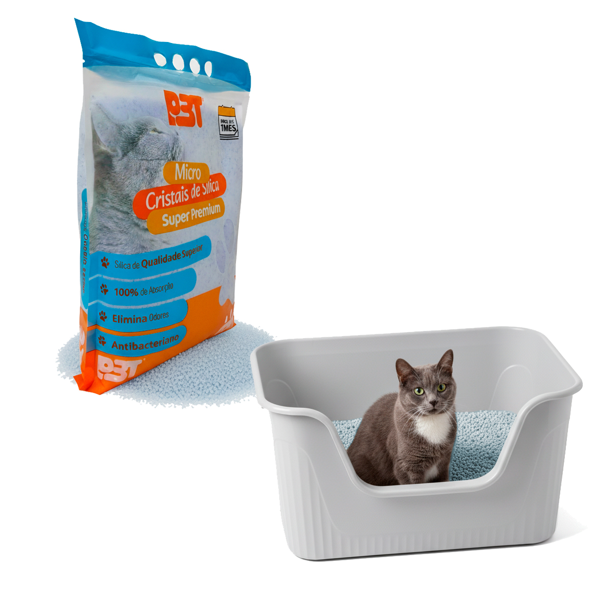 Areia Sanitária de Gato Micro Cristais Sílica FINA 1,6kg P3T — foto 8