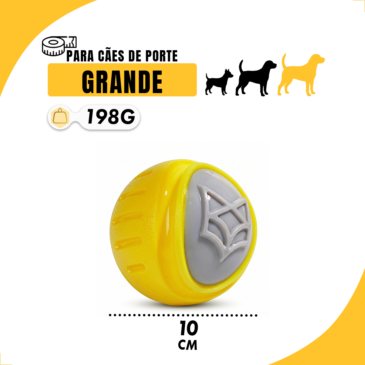 Bola Bolinha apito treinamento interativo reforçada Pet G 10cm FOFOS — foto 3