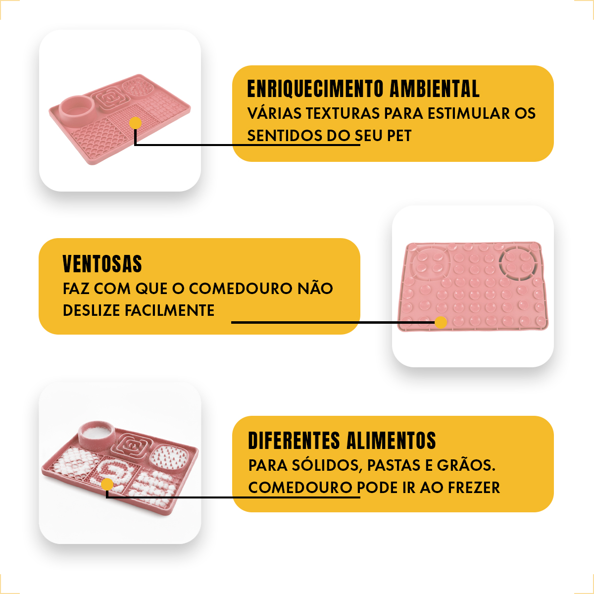 Tapete De Alimentação Lenta Cães E Gatos Com Ventosa Animaux - Rosa — foto 5