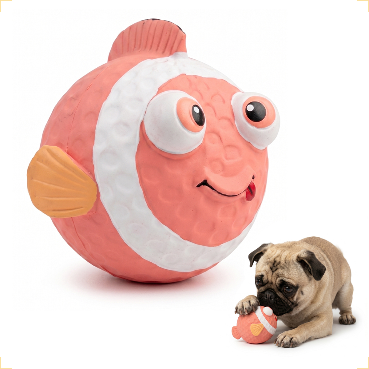 Brinquedo Látex Bola Animais Pet Cães AFP - PEIXE-PALHAÇO — foto 4