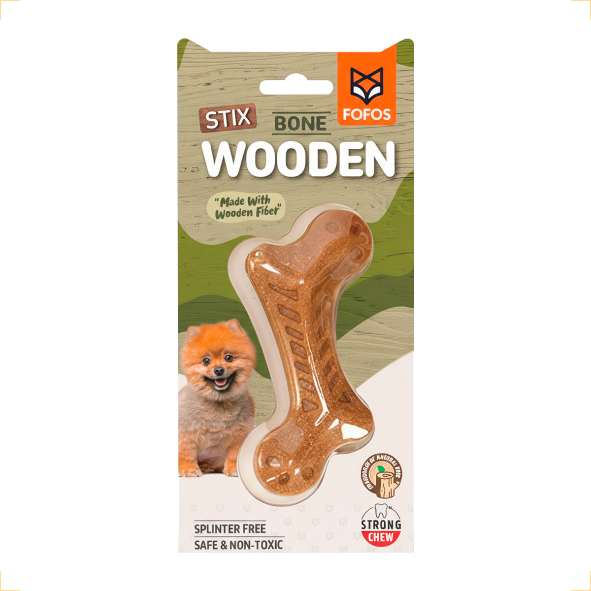 Osso Pet Cães Médios e Grandes Bambu FOFOS - Osso Lados