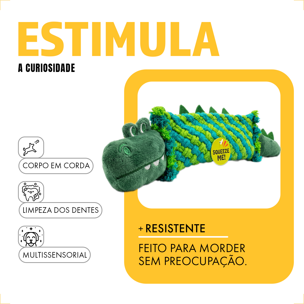 Brinquedo De Corda Mordedor Para Cães FOFOS - Crocodilo — foto 4