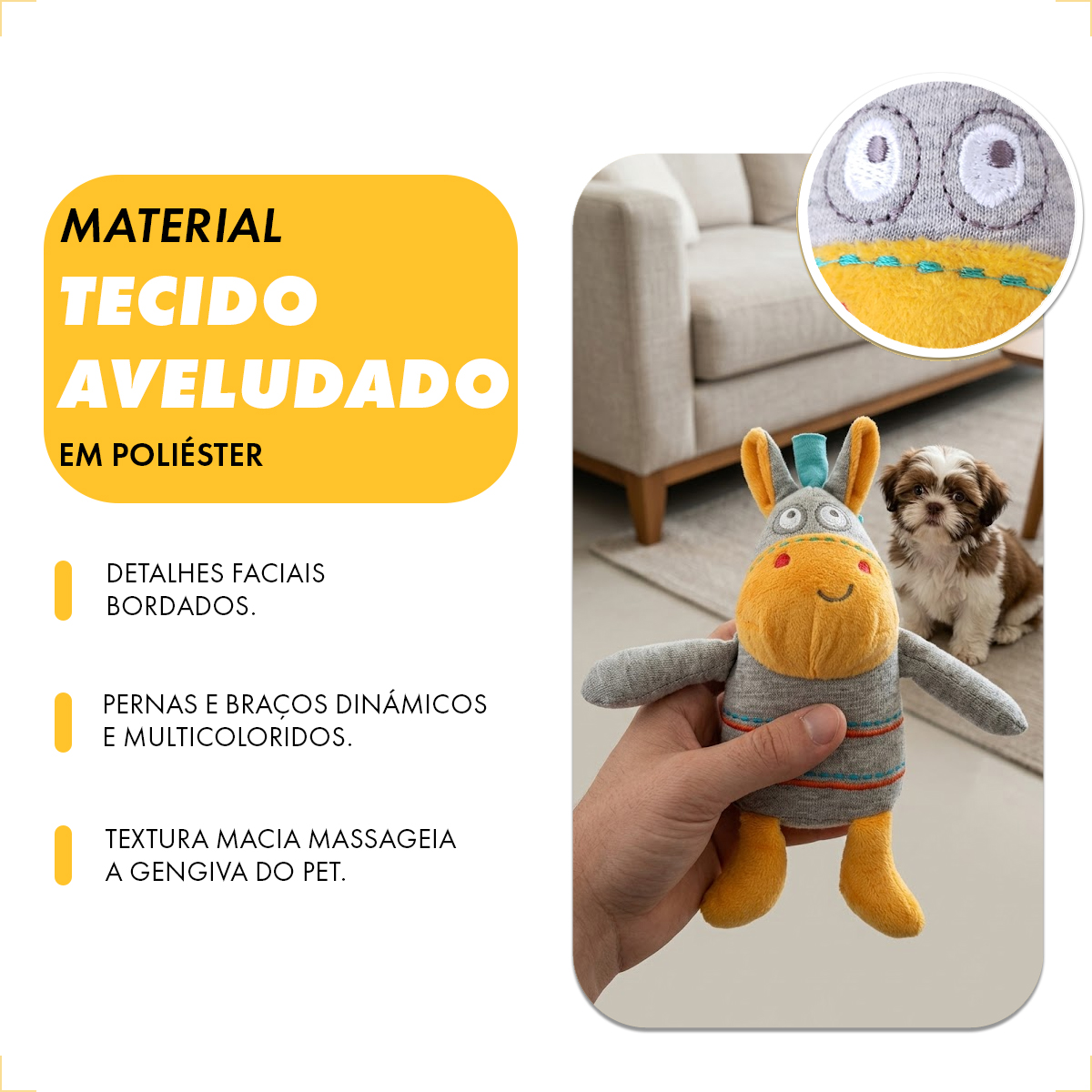 Brinquedo de Pelúcia para Filhotes - BURRO — foto 5