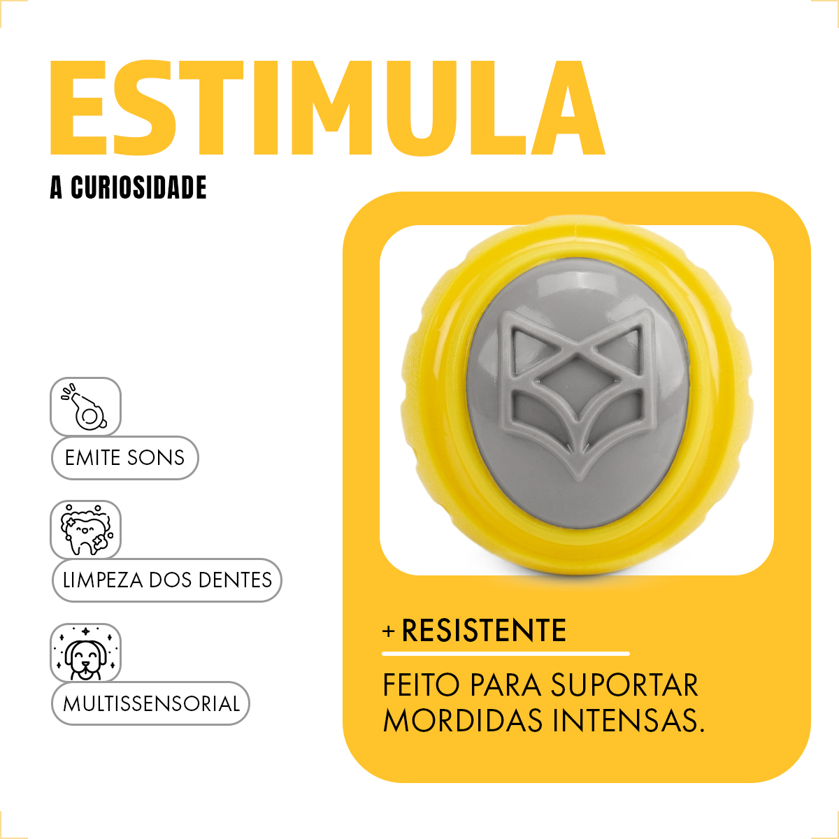 Bola Bolinha apito treinamento interativo reforçada Pet G 10cm FOFOS — foto 5