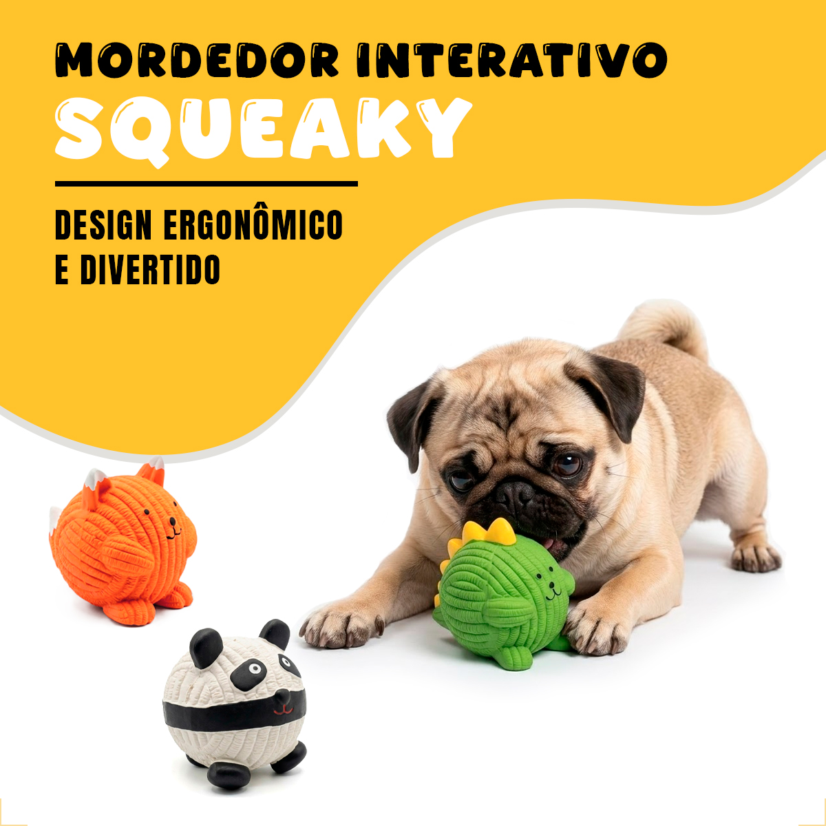 Brinquedo Látex Bola Animais Pet Cães FOFOS - Panda — foto 2