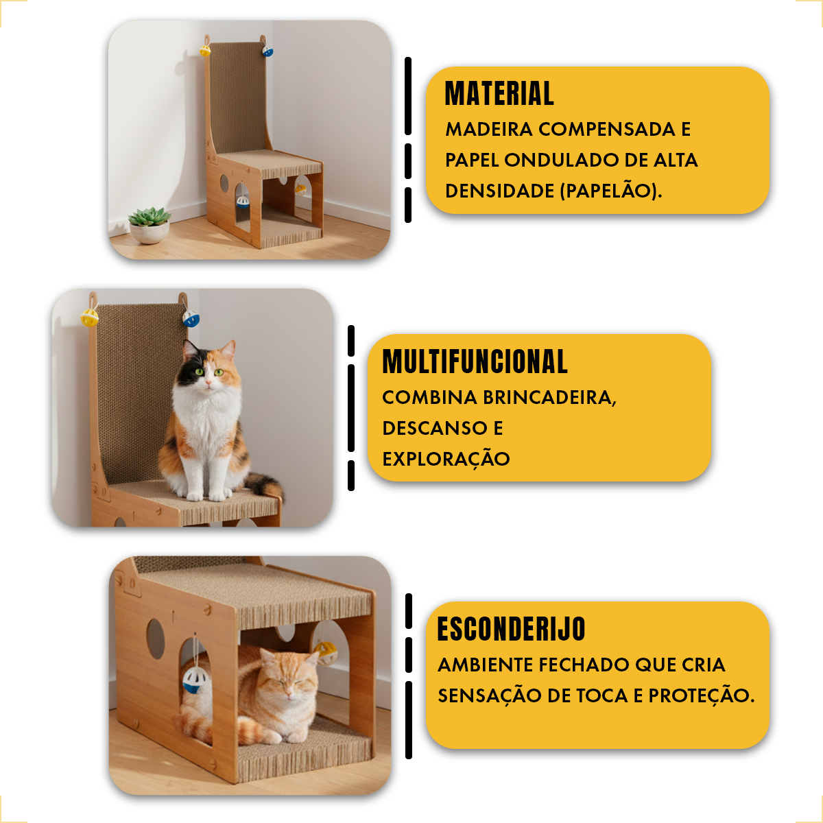Arranhador Cadeira papelão Interativo Gatos Cadeirinha — foto 5