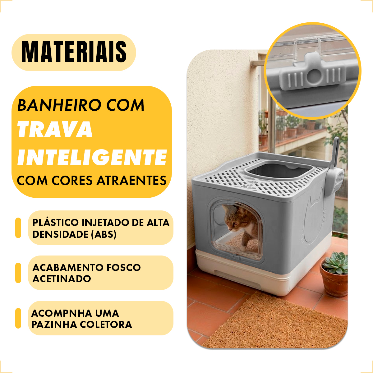 CAIXA DE AREIA BANHEIRO DOBRÁVEL PARA GATOS ATÉ 12 kg - CINZA-ESCURO — foto 5