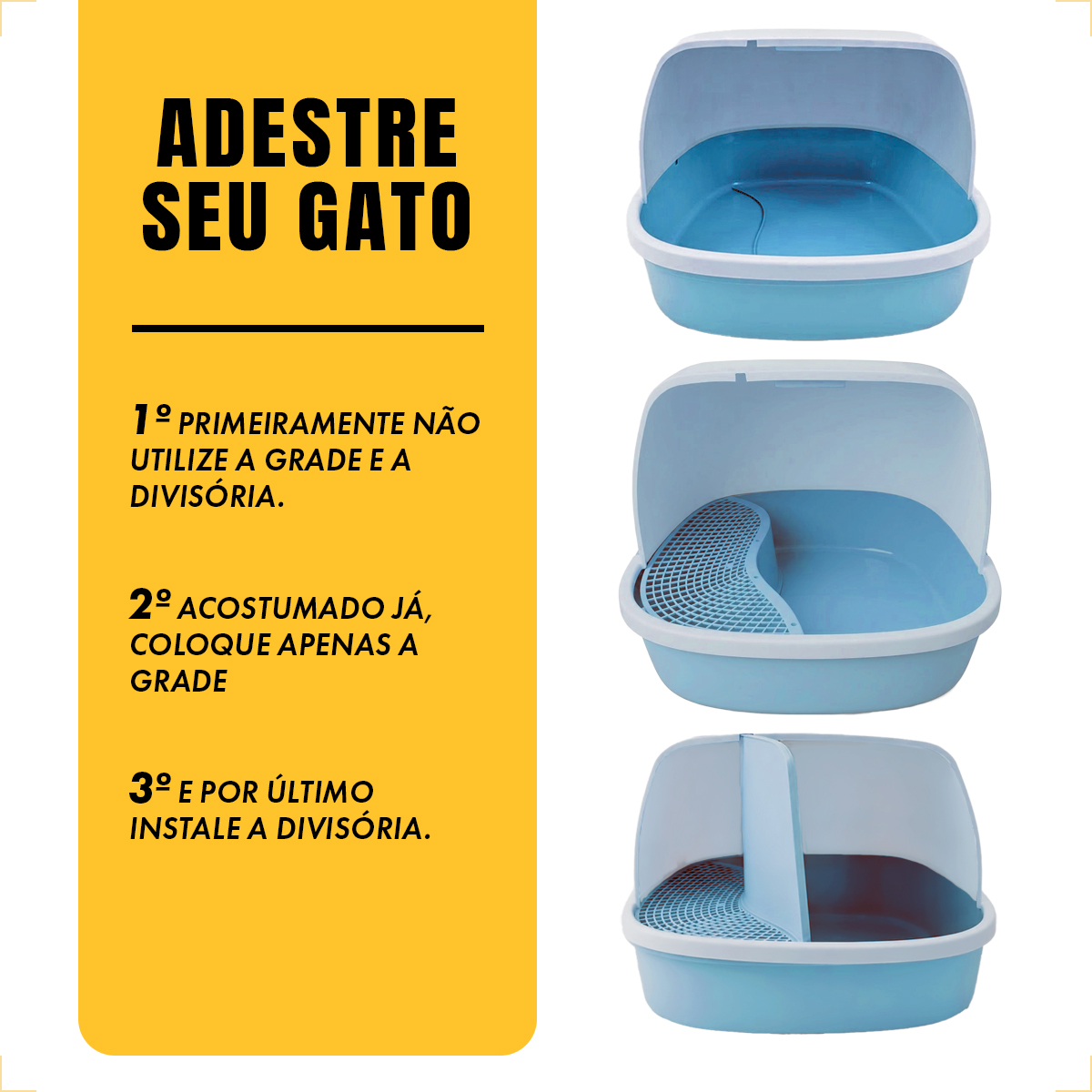 Banheiro Sanitário Túnel Caixa de Areia Fechada  - AZUL — foto 6