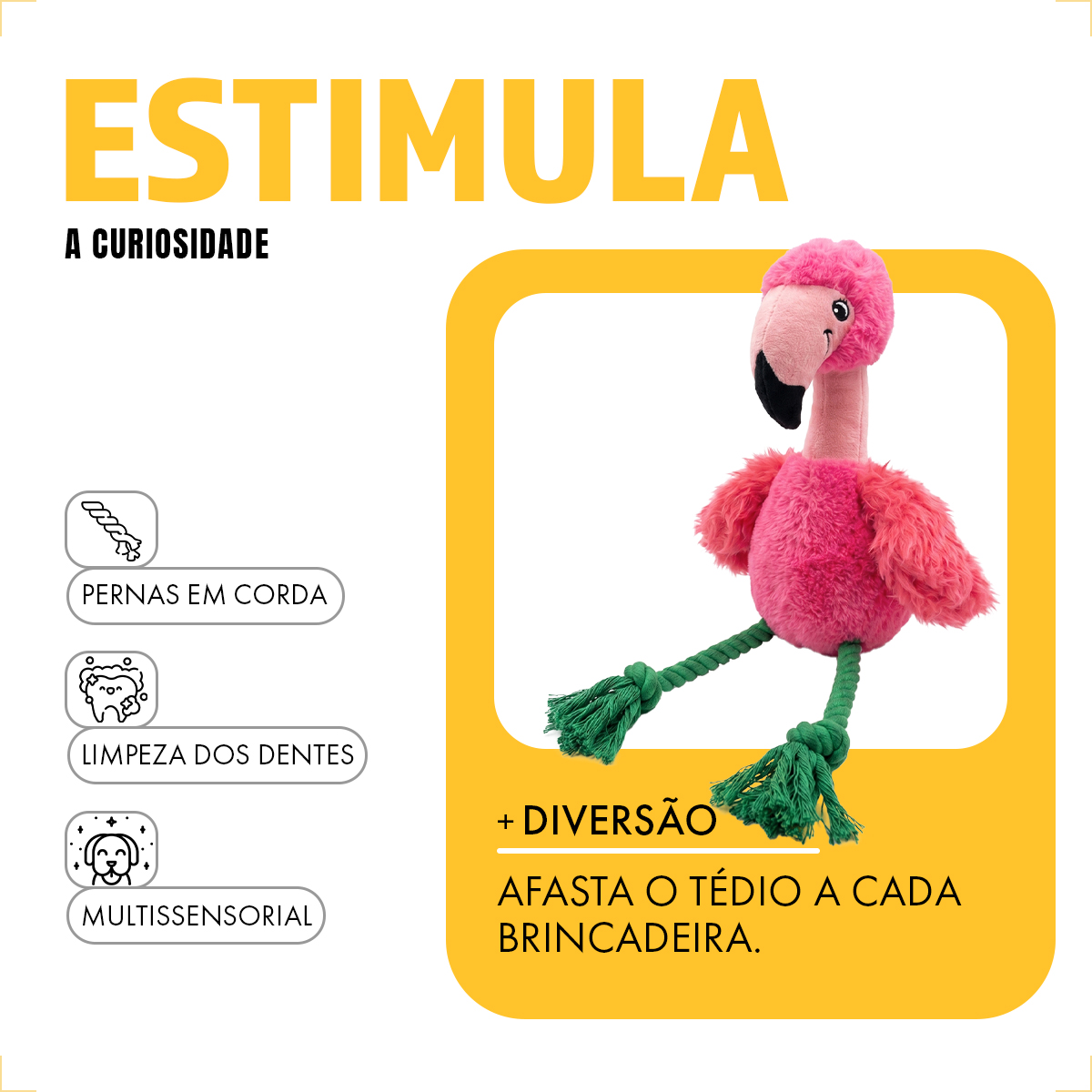 Brinquedo Pet Pelúcia Corda AFP - FLAMINGO — foto 4