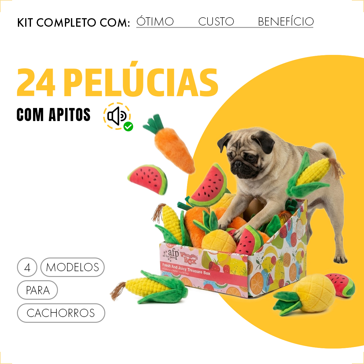 Expositor de Pélucias Frutas 24 Peças — foto 3